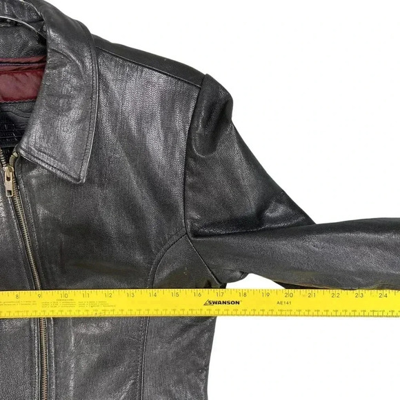 FIRST Genuine Leather VTG Women S Black Moto Biker Jacket Removable Liner Grunge - Picture 9 of 16